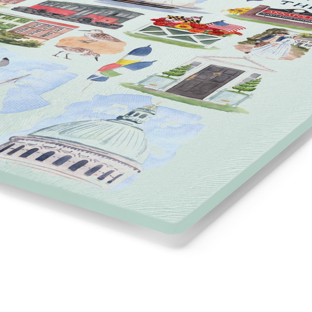 Annapolis Forever! Tempered Glass Cutting Board