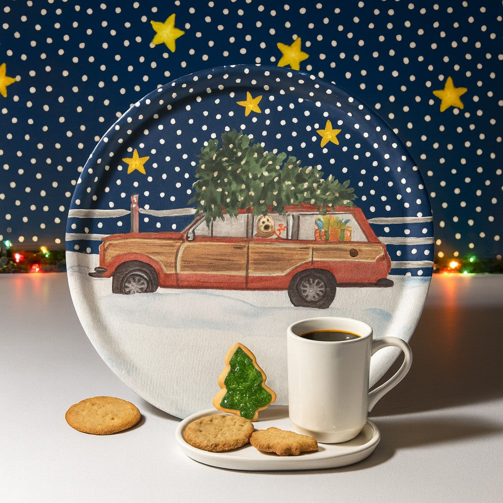 Christmas Delivery Birchwood Serving Tray