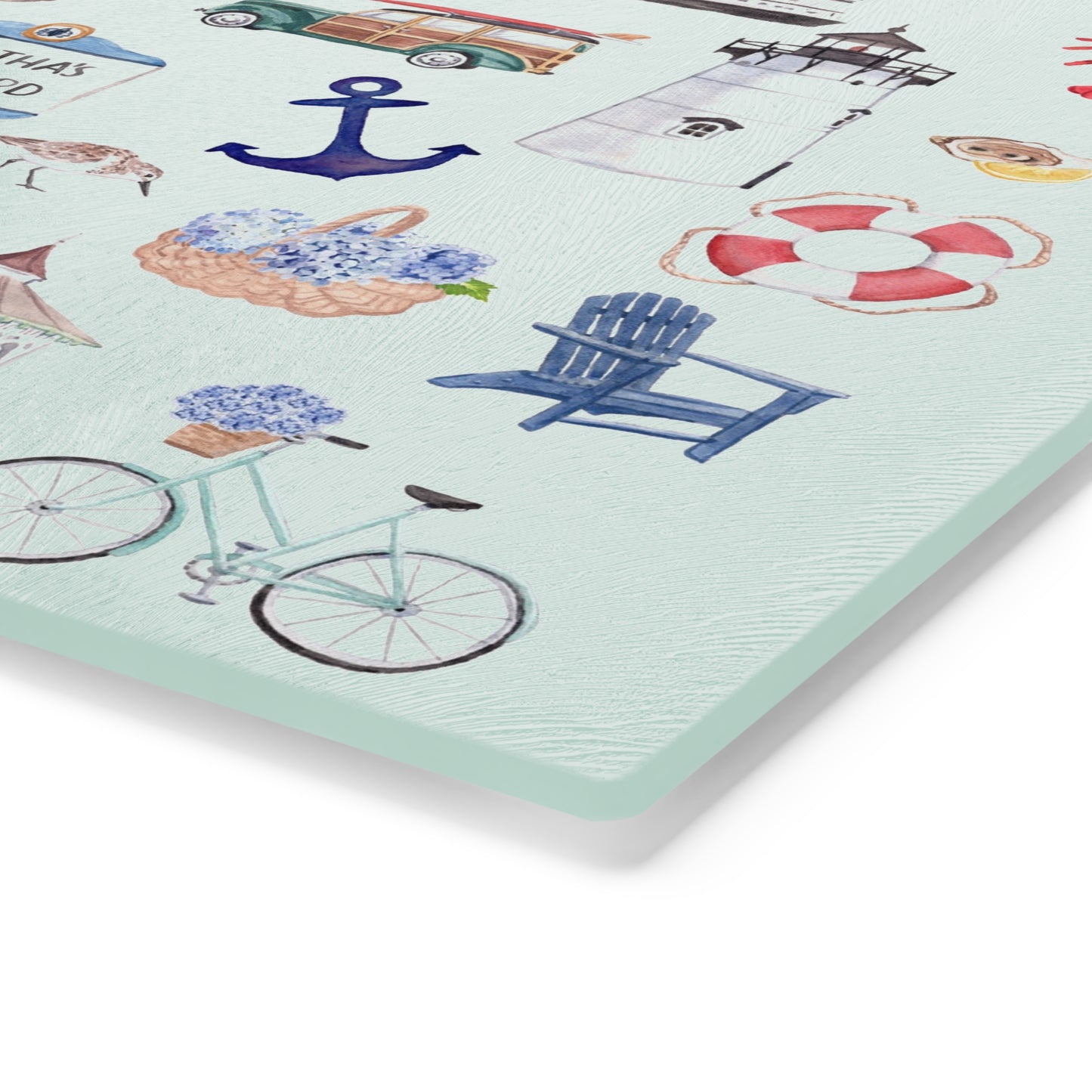 Tempered Glass Cutting Board - Martha's Vineyard Forever!