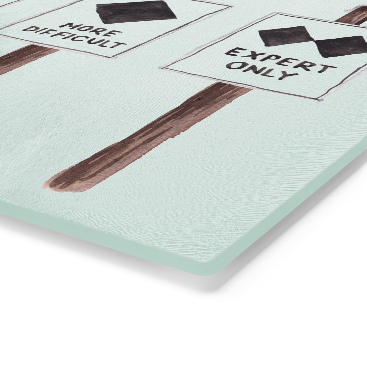 Tempered Glass Cutting Board - Ski Signs