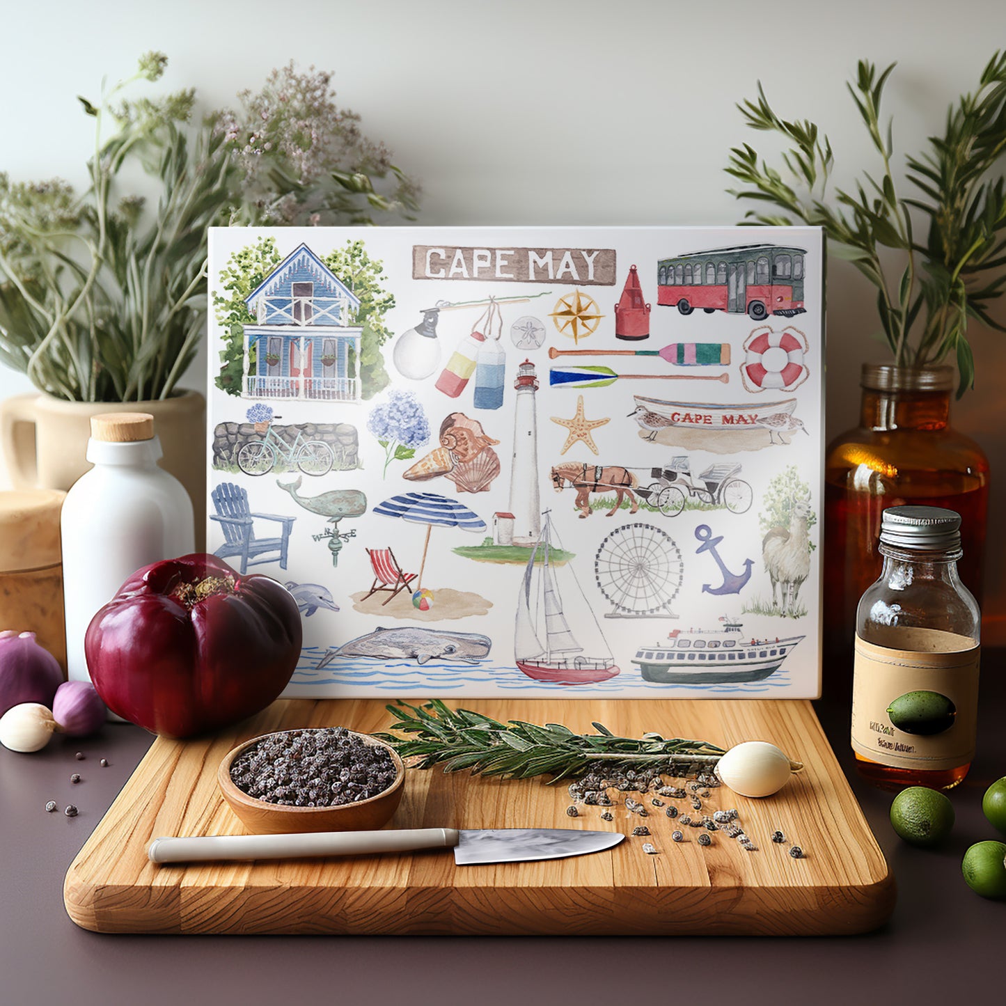 Tempered Glass Cutting Board - Cape May
