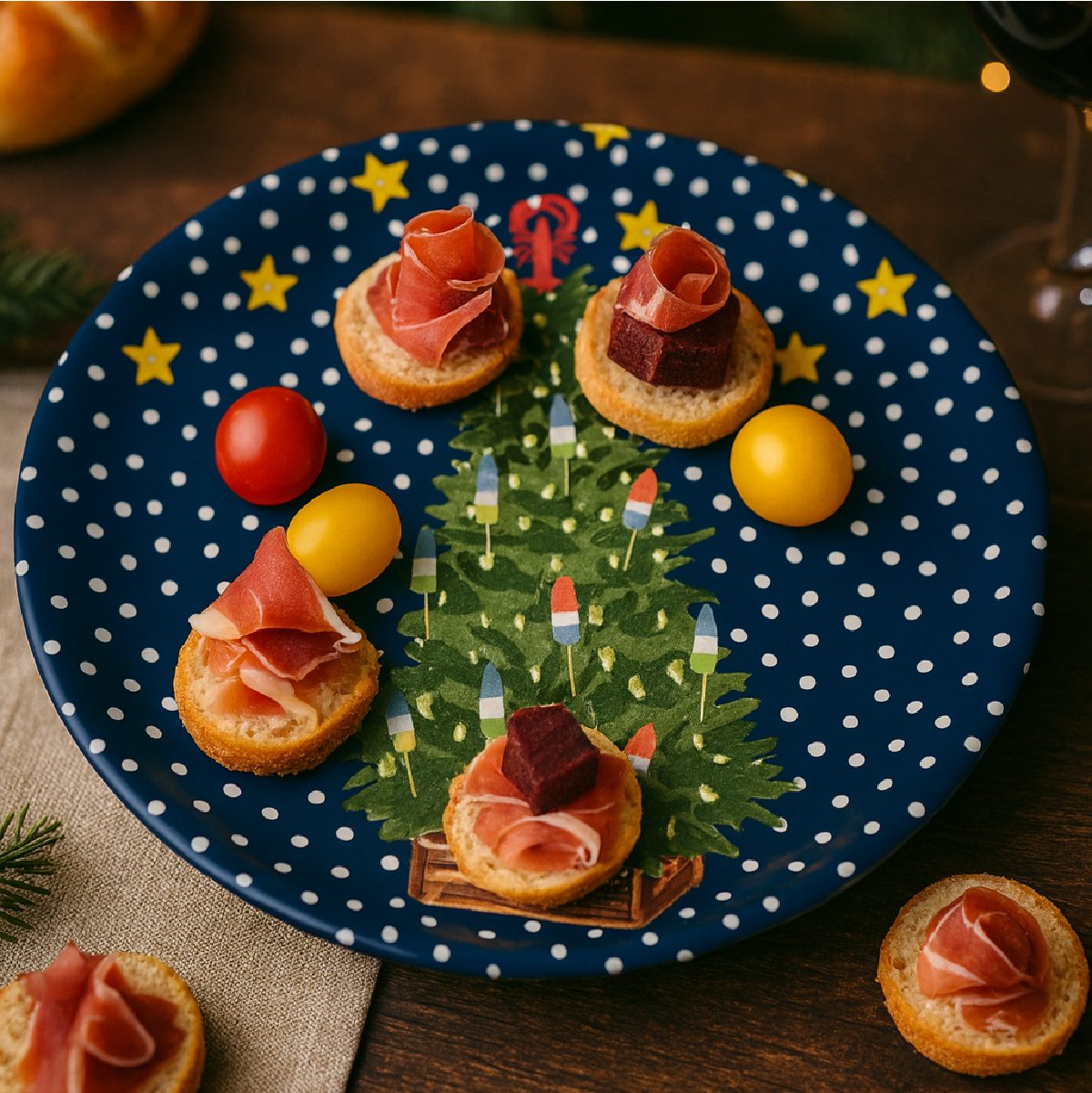 Festive Lobstah Christmas Tree Birchwood Serving Tray