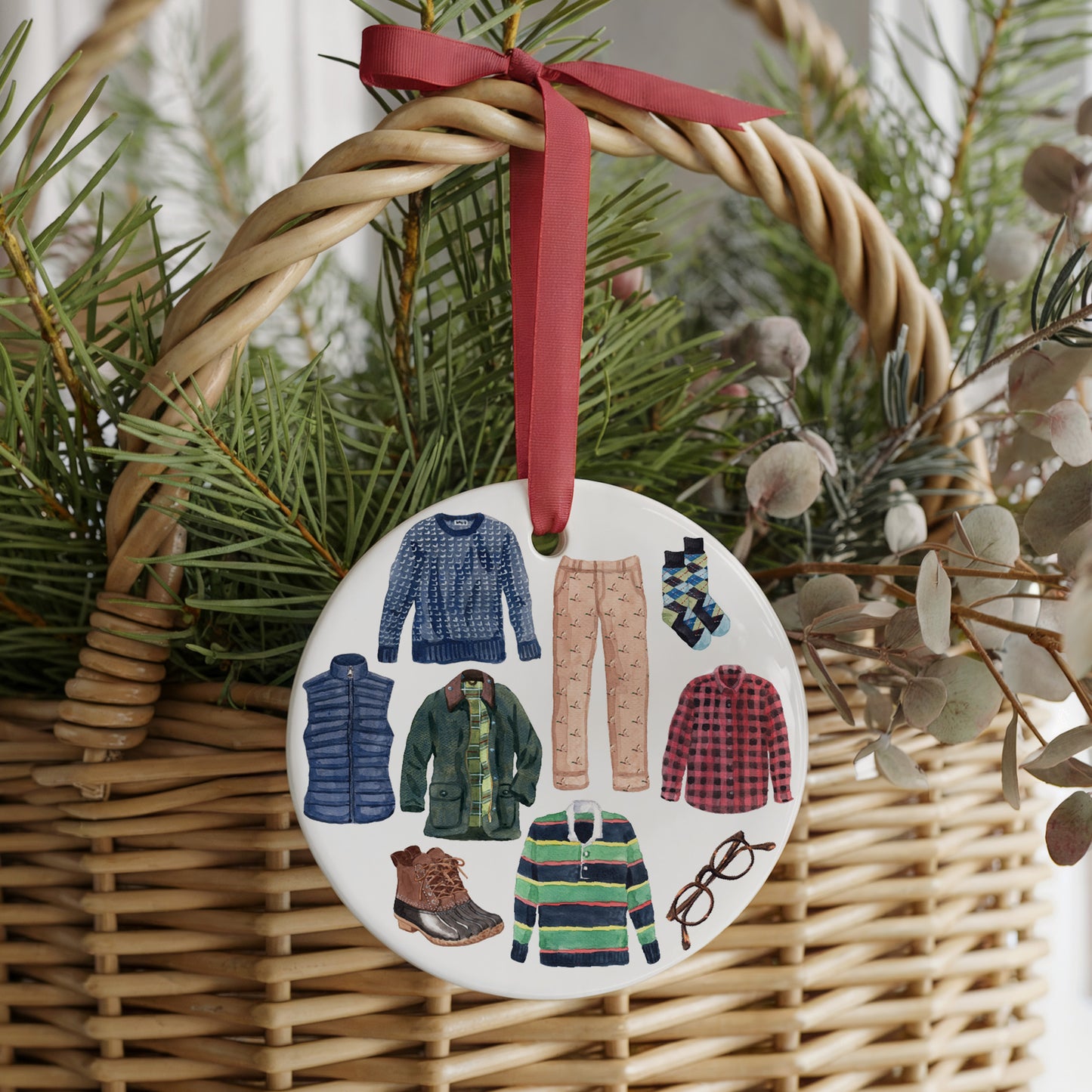 Men's Essentials Two Sided Ornament With Gift Box