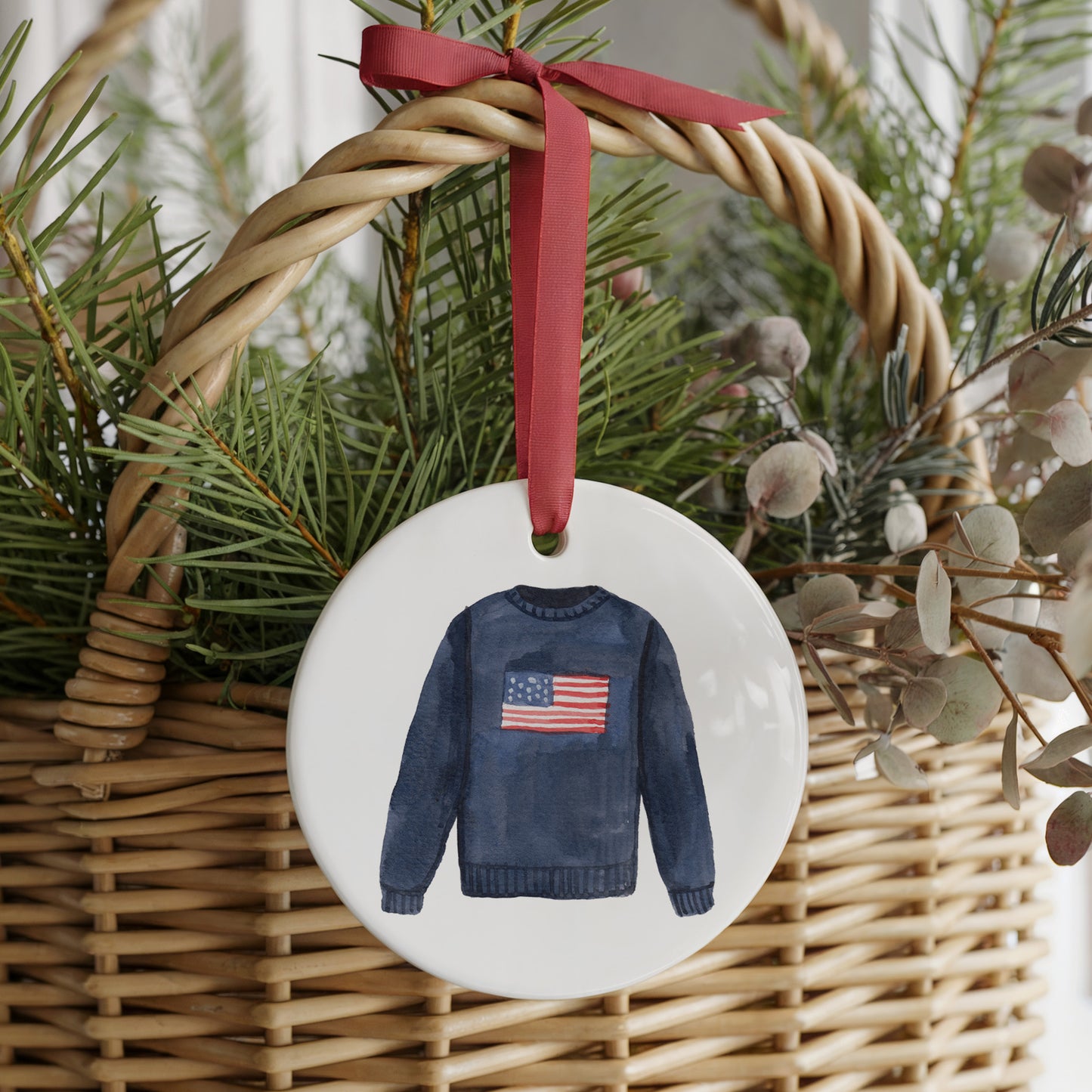 Sweater Weather Two Sided Ornament With Gift Box