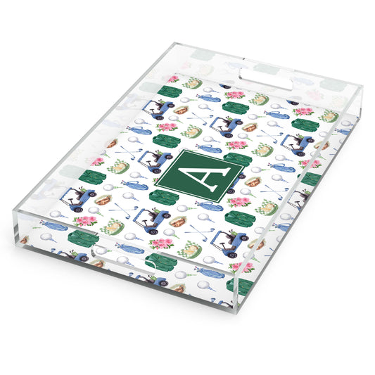 Augusta Golf Reversible Acrylic Tray With Optional Monogram - Available In 3 Sizes