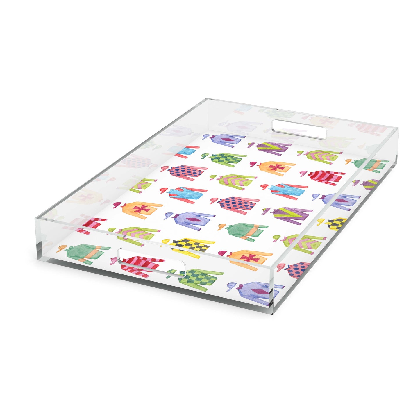 Derby Days Reversible Acrylic Tray With Optional Monogram - Three Sizes