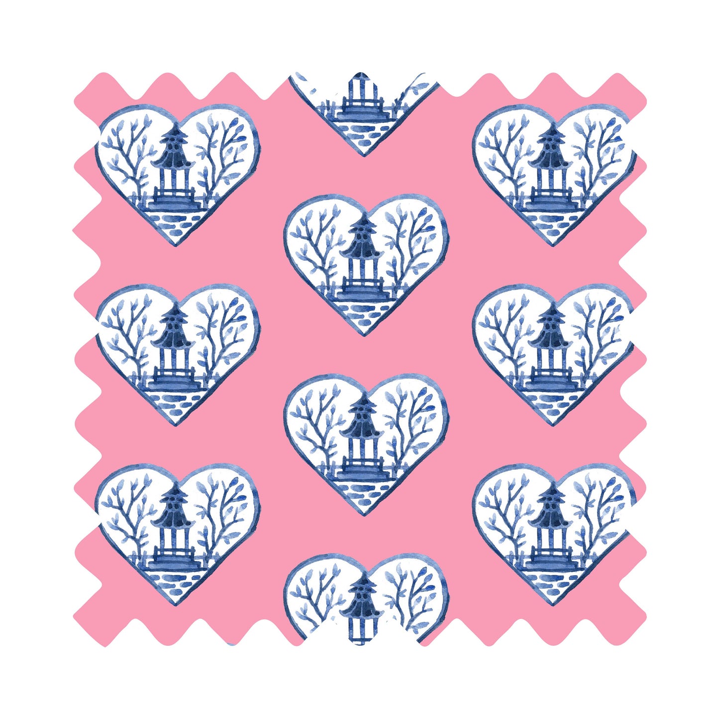 Chinoiserie Hearts Luxury Gift Wrap