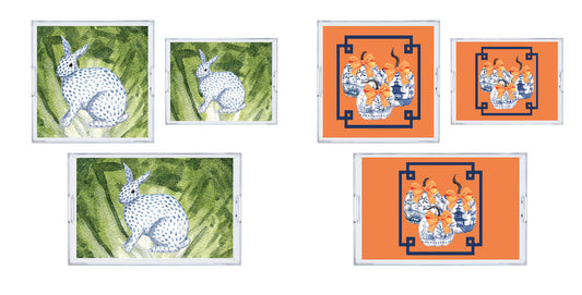 Reversible Insert For Acrylic Trays - 2 Looks In 1, Available In 3 Sizes - Laminated Placemat