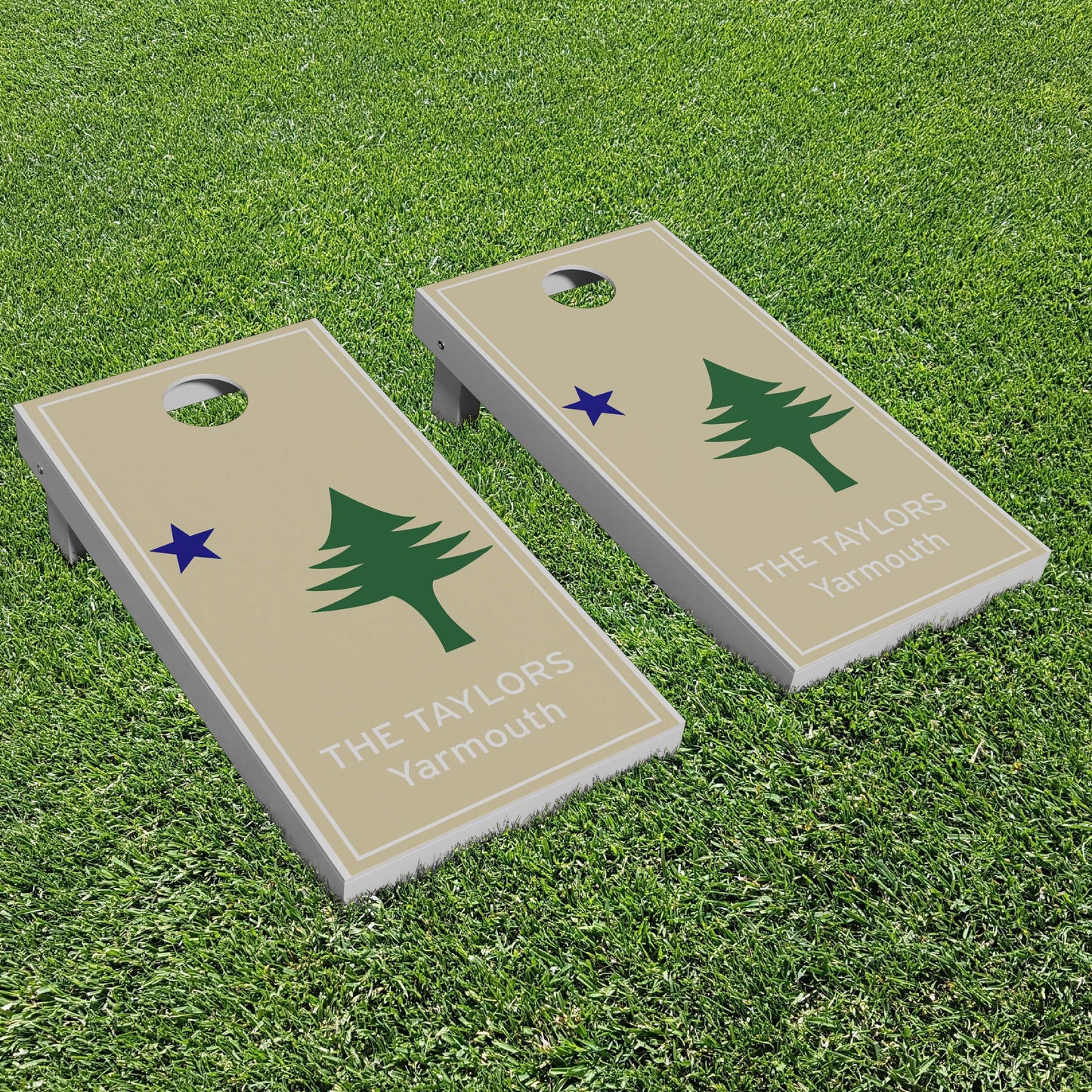 Luxury Personalized Maine Flag Eco-Friendly Cornhole Boards - A Perfect Gift!