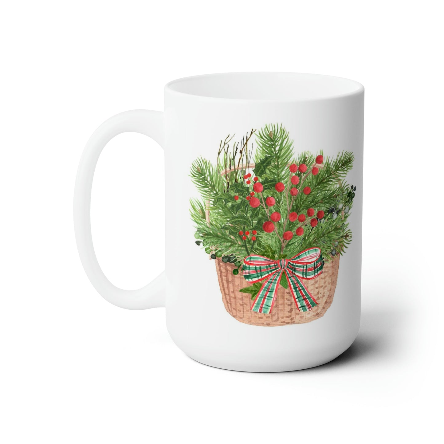 Nantucket Christmas Basket Ceramic Mug