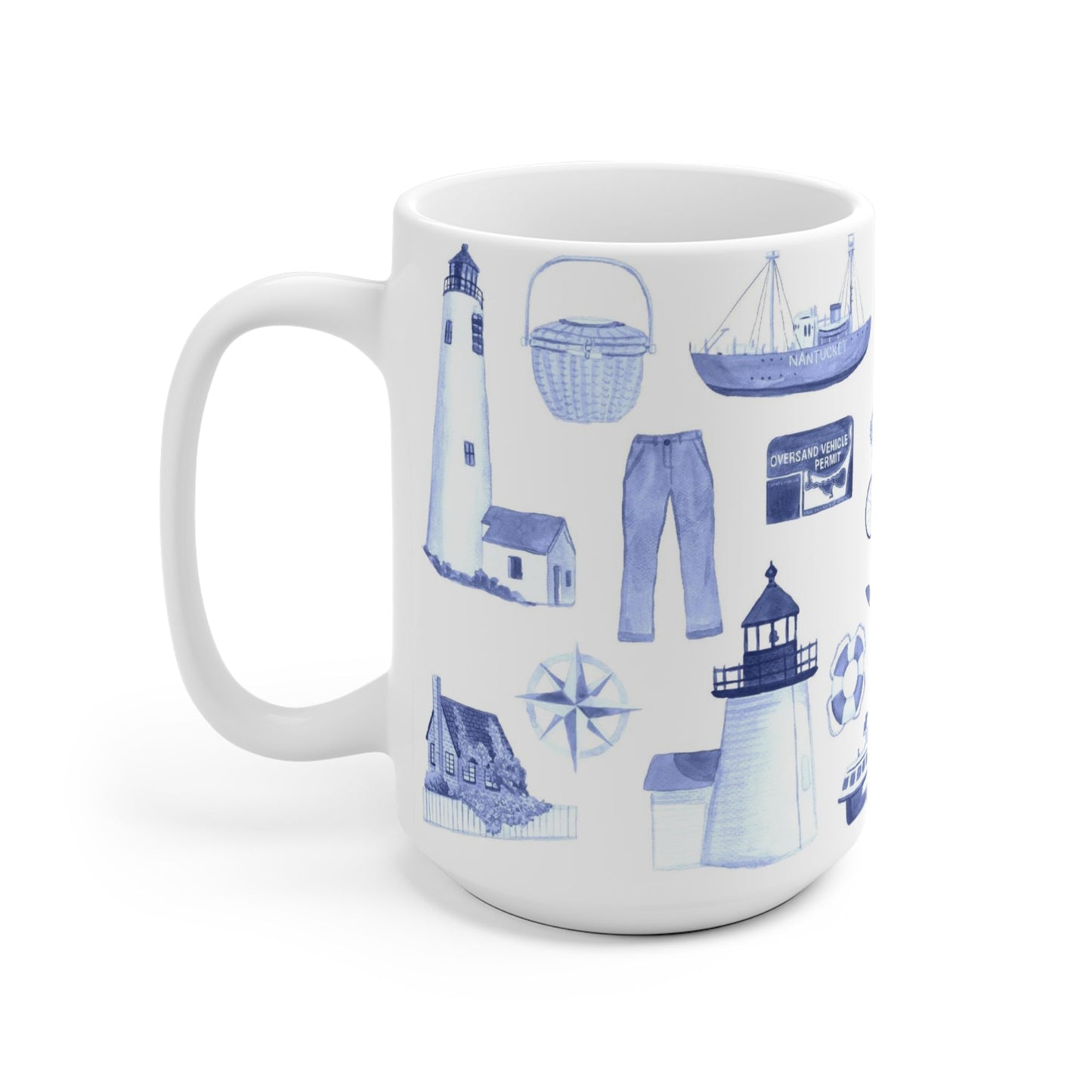 Nantucket Forever! Toile Ceramic Mug