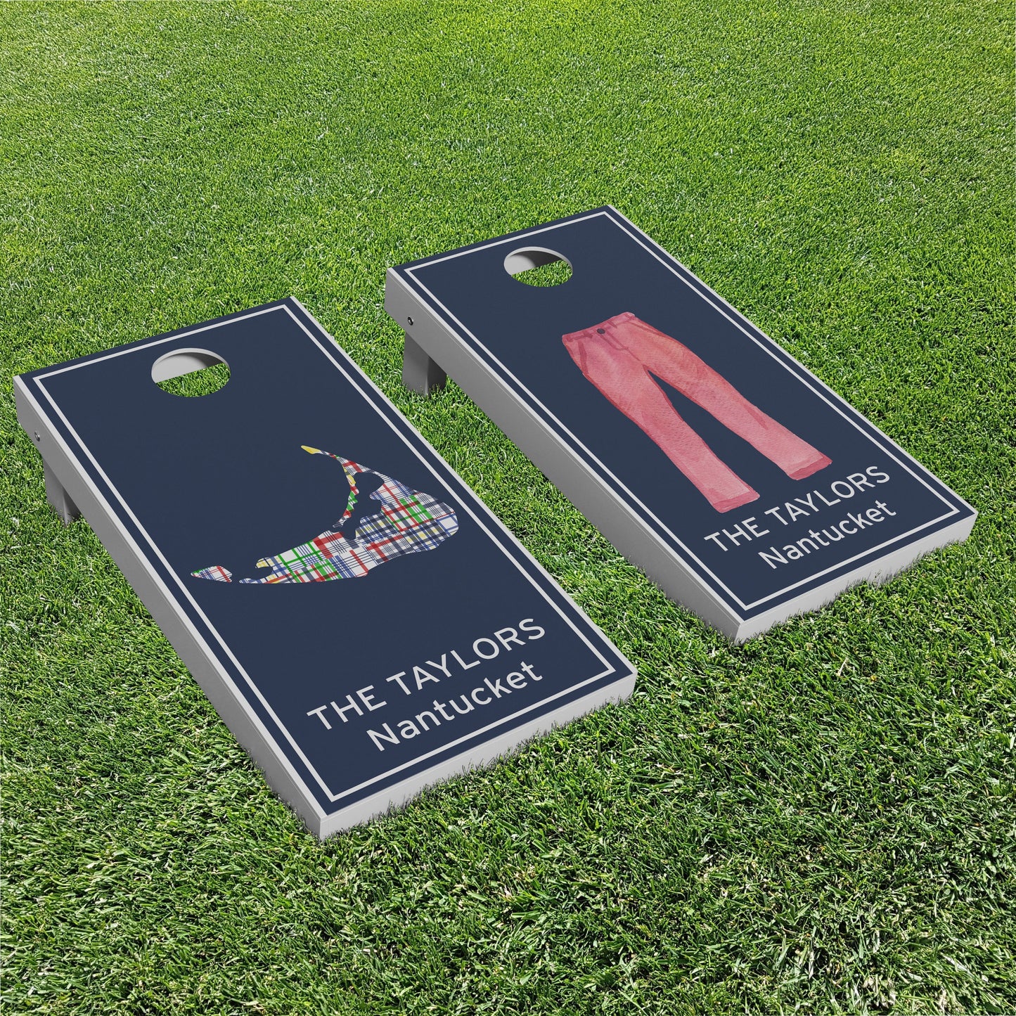 Luxury Personalized Nantucket Style Eco-Friendly Cornhole Boards - A Perfect Gift!