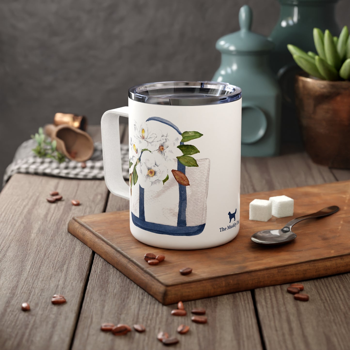 Southern Magnolia Tote Insulated Travel Multi Mug With Optional Monogram