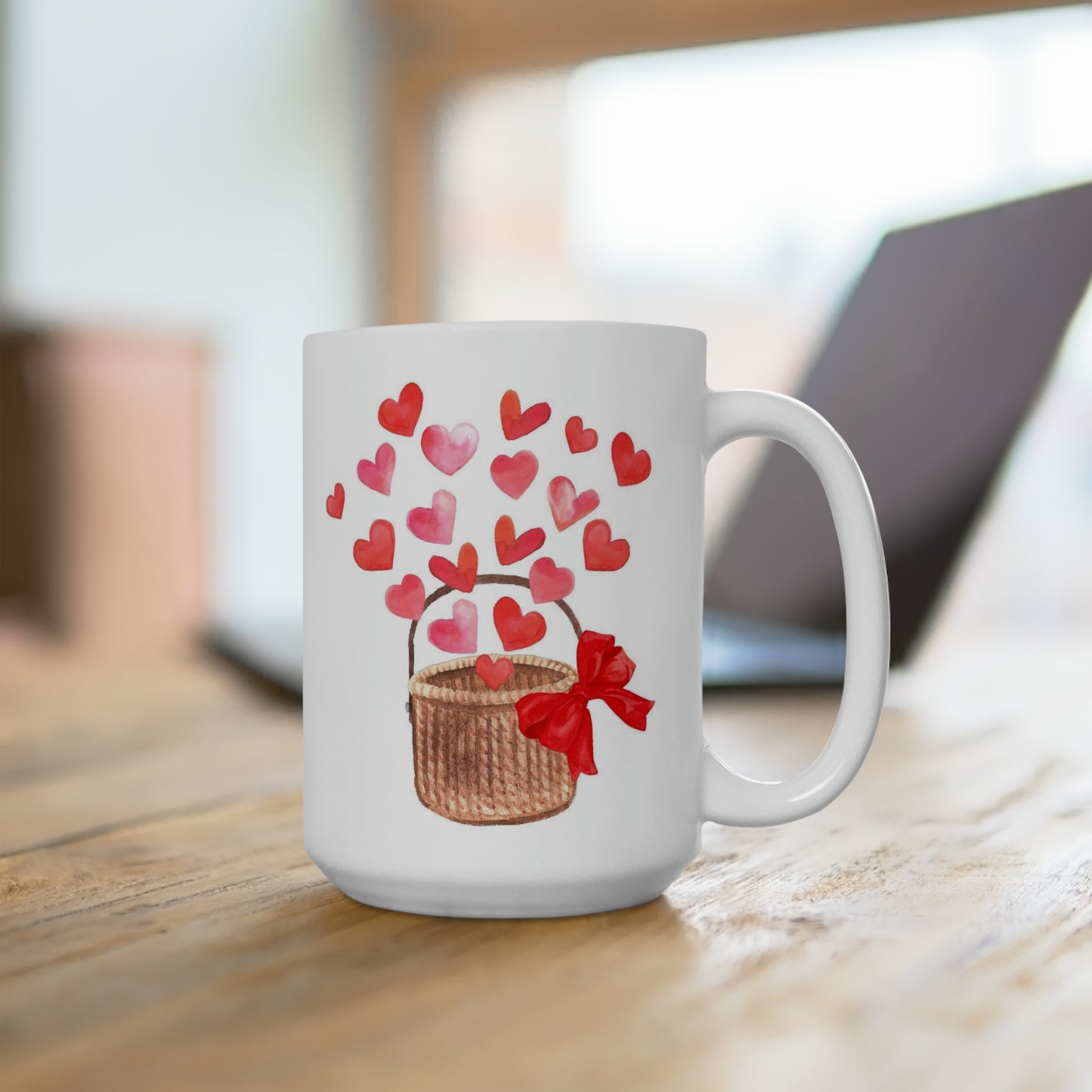 Basket of Hearts Ceramic Mug