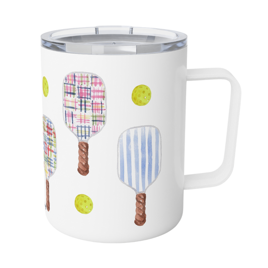 Pickleball Insulated Travel Multi Mug With Optional Monogram - Marblehead Madras