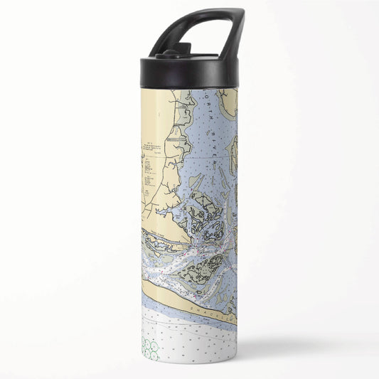 Custom Nautical Chart Insulated Water Bottle