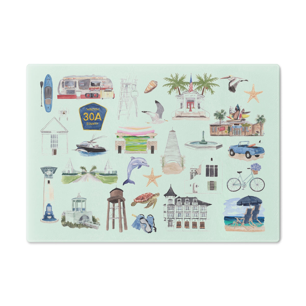 30A (Florida) Tempered Glass Cutting Board