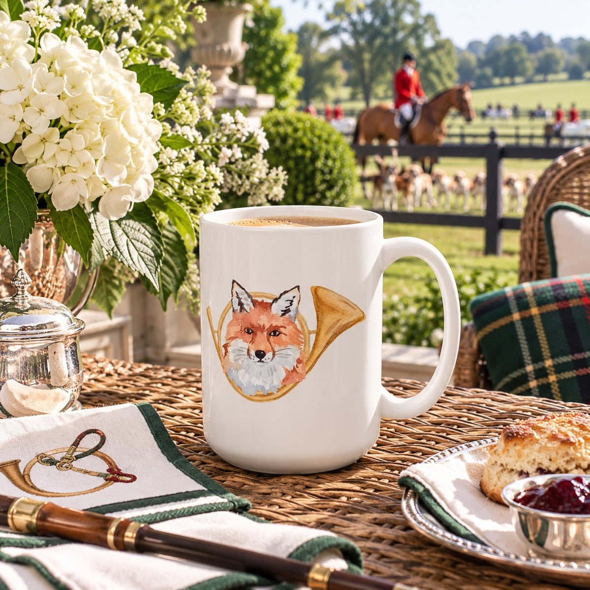 Beaufort Fox And Horn Equestrian Ceramic Mug