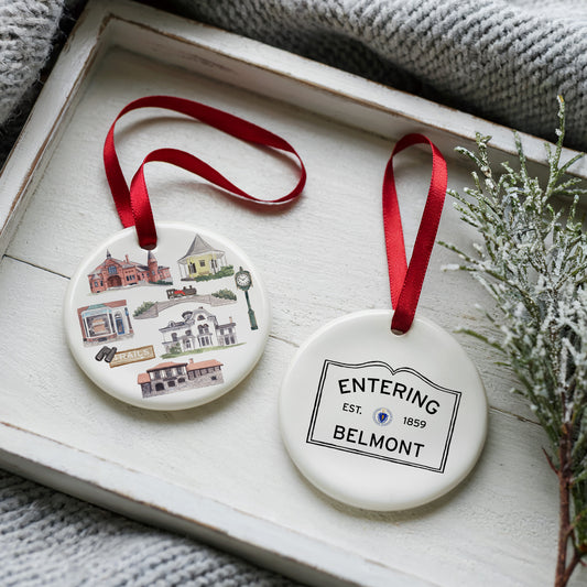 Belmont Forever! Two Sided Ornament With Gift Box