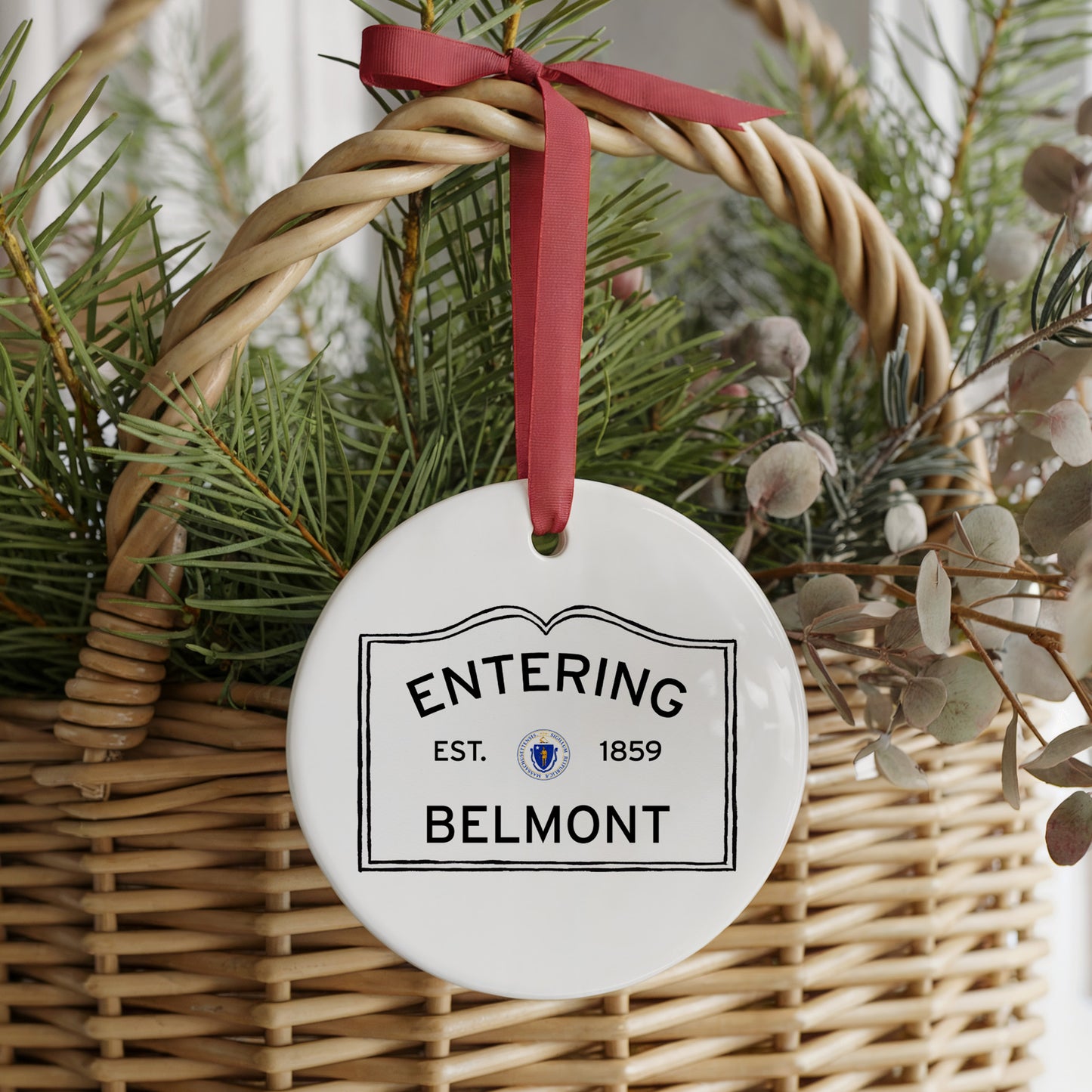 Belmont Forever! Two Sided Ornament With Gift Box