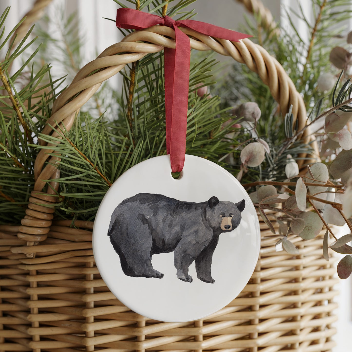 Black Bears Two Sided Ornament With Gift Box