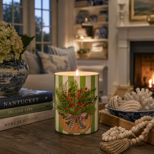 Holiday Candle Tartan & Pine™ Christmas Basket