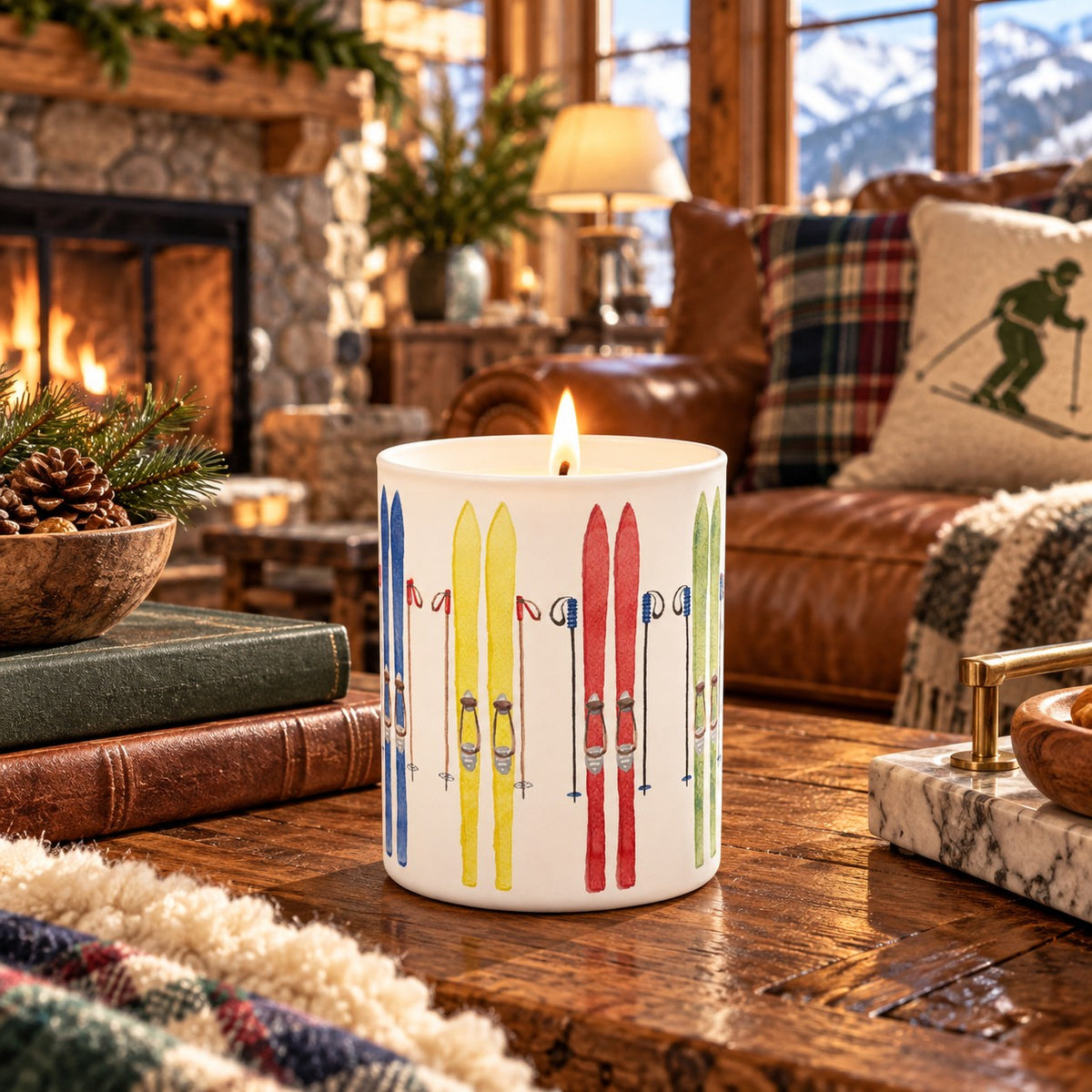 Colorful Skiis Soy Candle