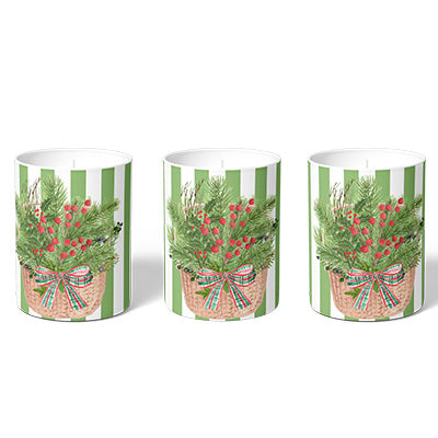 Christmas Basket Holiday Candle Tartan & Pine™