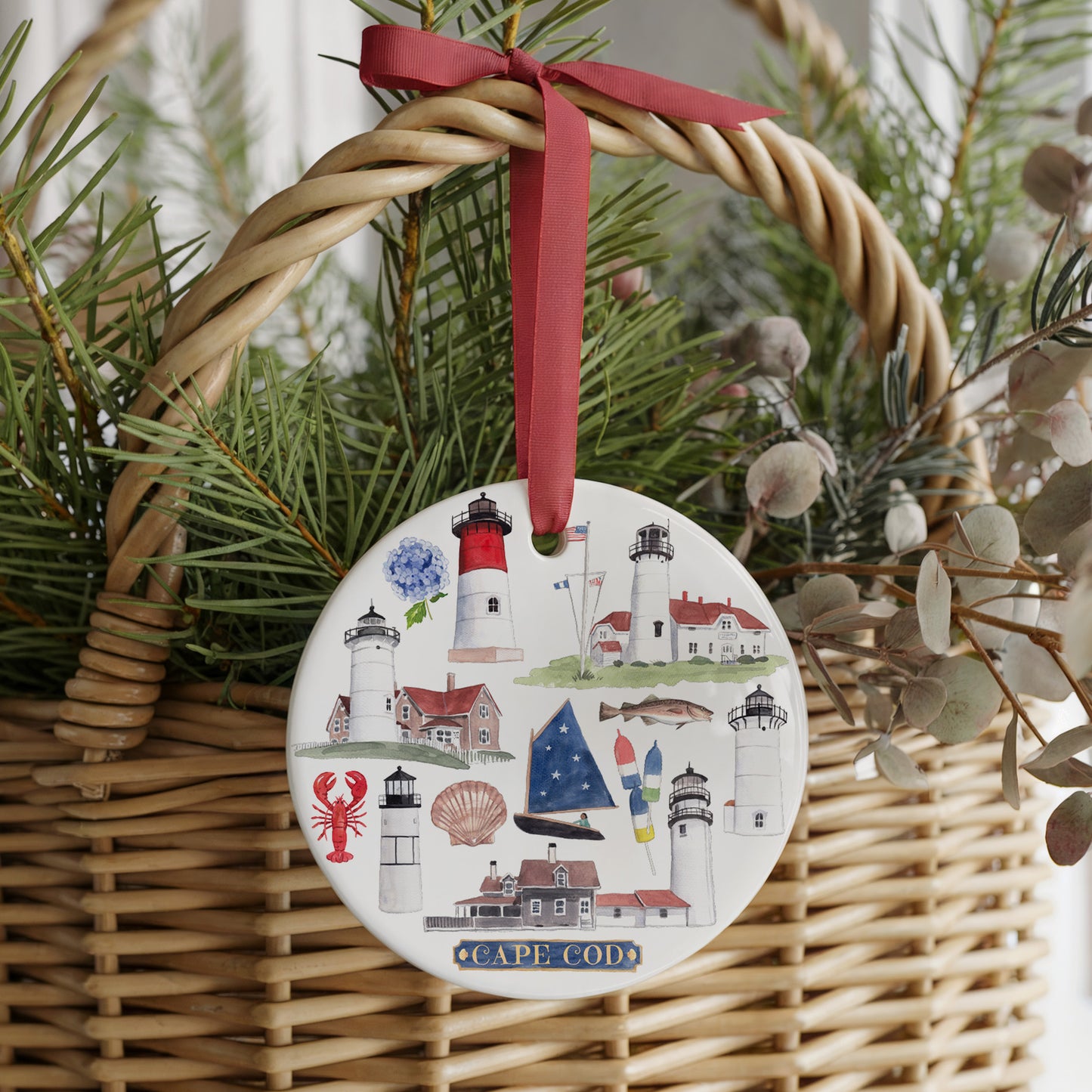 Cape Cod Forever! Two Sided Ornament With Gift Box