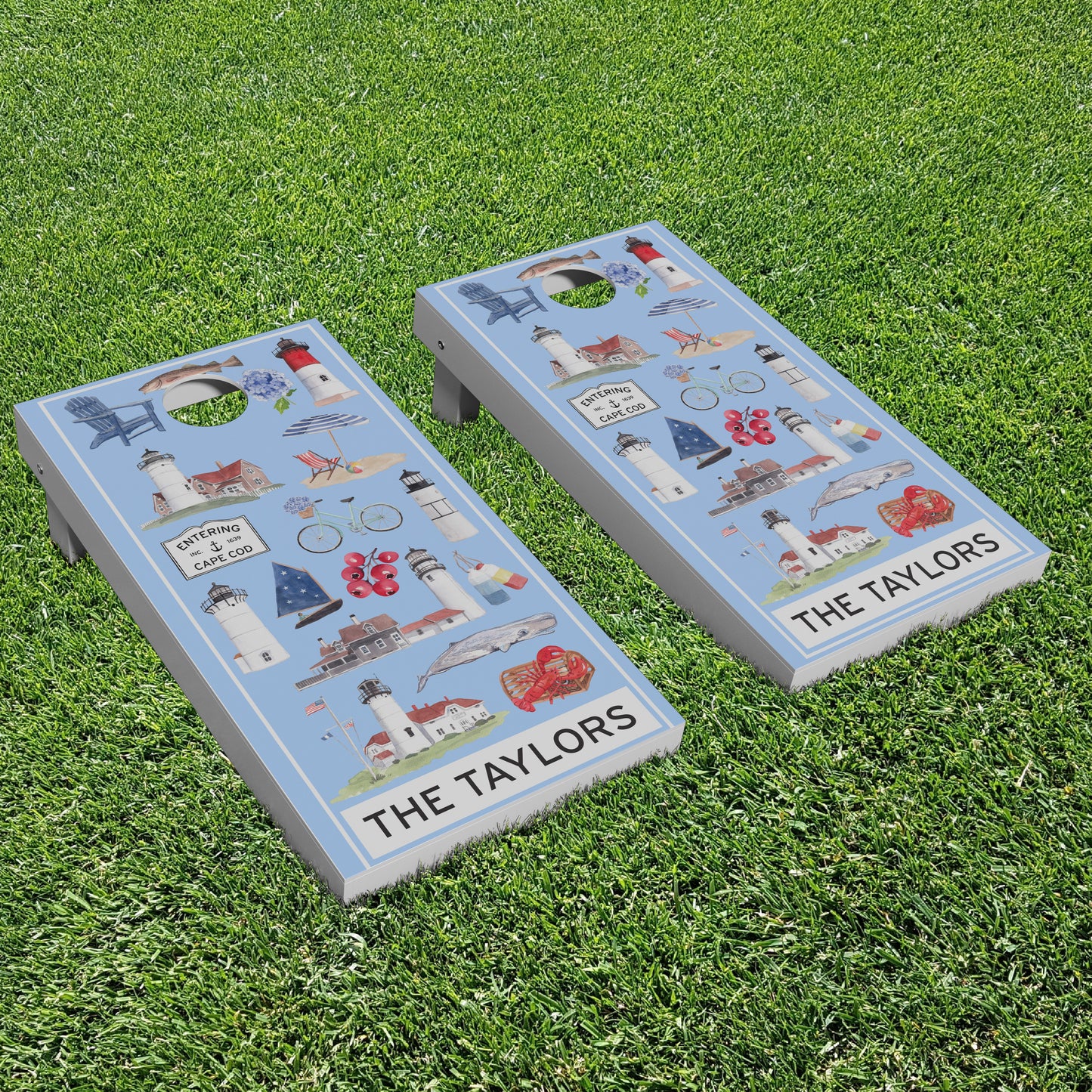 Luxury Personalized Cape Cod Forever!  Eco-Friendly Cornhole Boards - A Perfect Gift!
