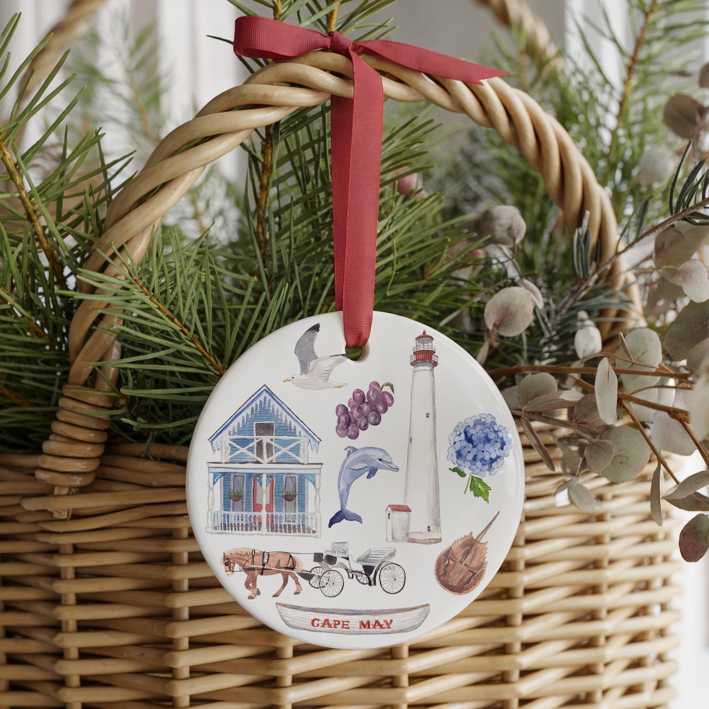 Cape May Forever! Two Sided Ornament With Gift Box