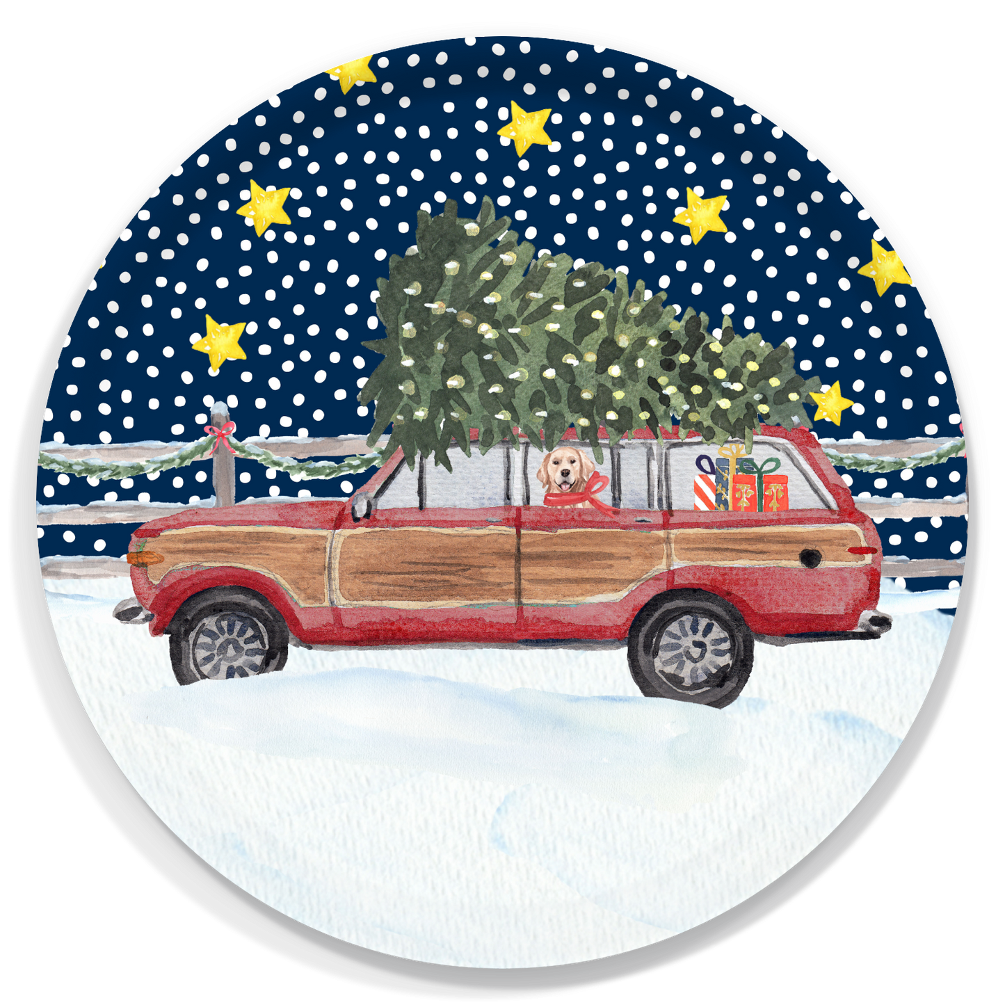 Christmas Delivery Birchwood Serving Tray