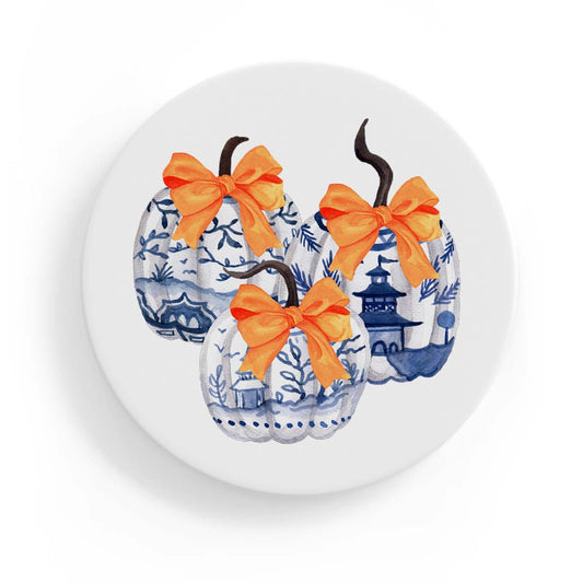 Chinoiserie Pumpkins Ceramic Coaster