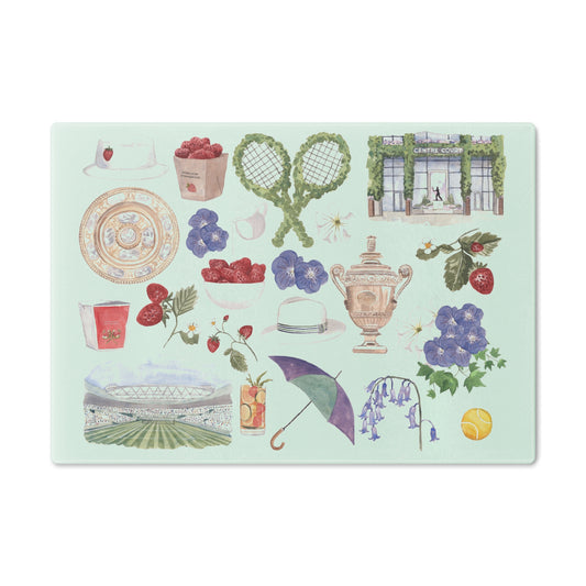 Tempered Glass Cutting Board - Wimbledon Tennis