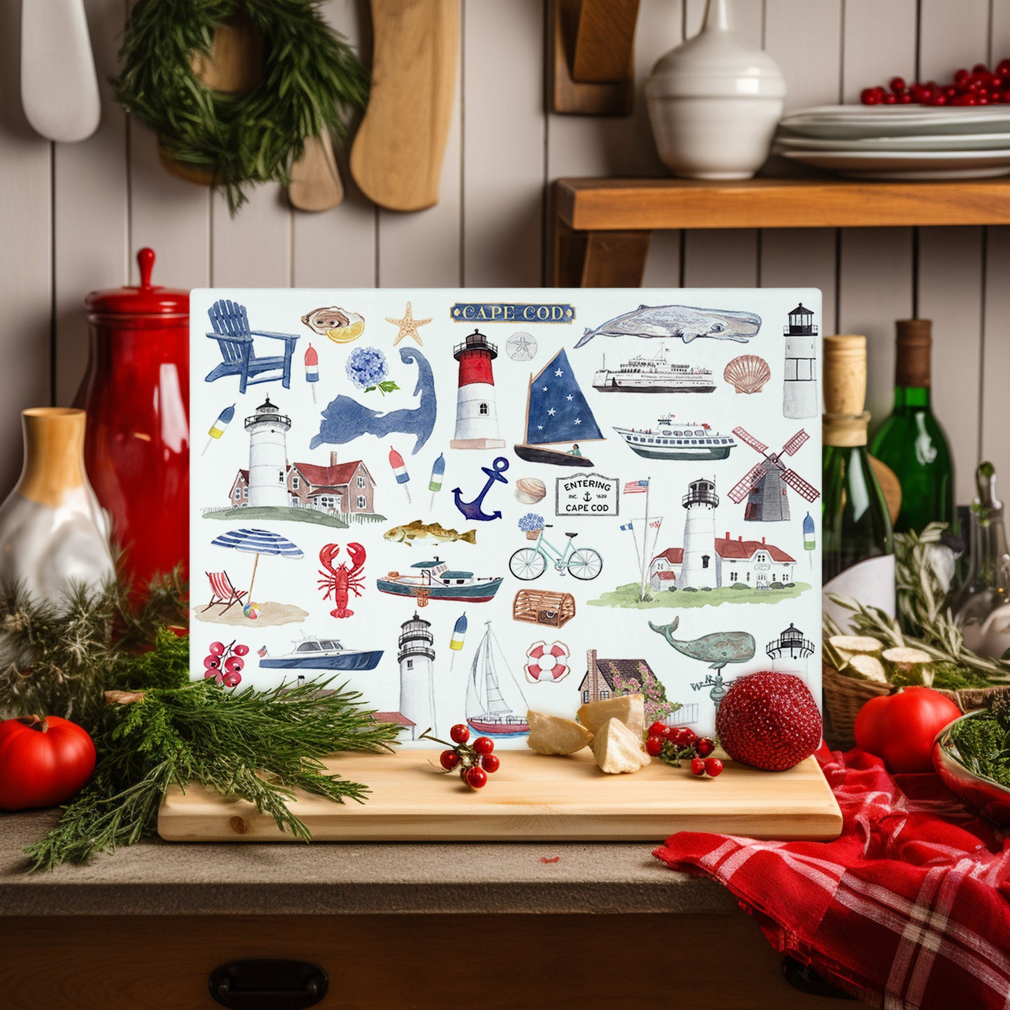 Tempered Glass Cutting Board - Cape Cod Forever!