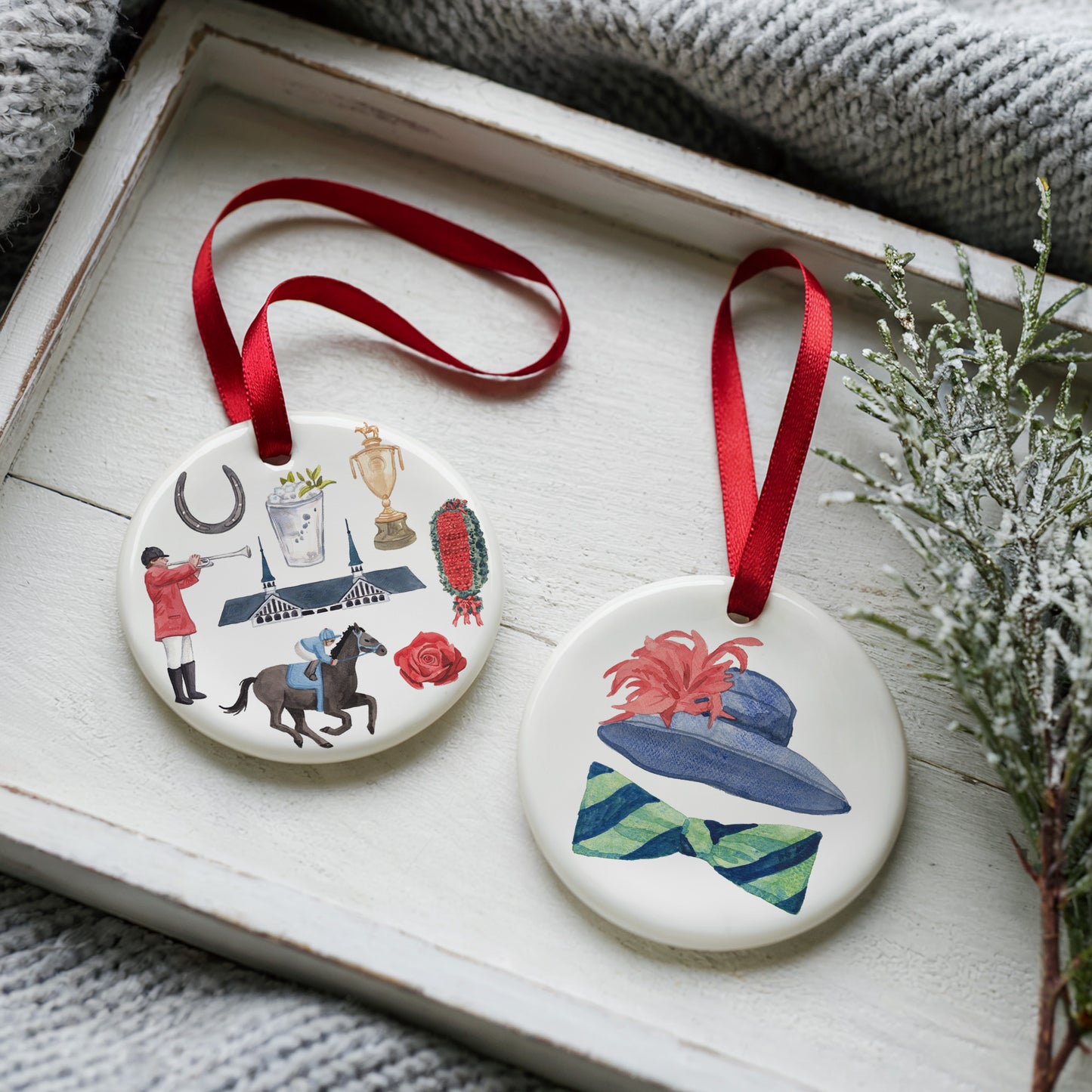 Derby Days Two Sided Ornament With Gift Box