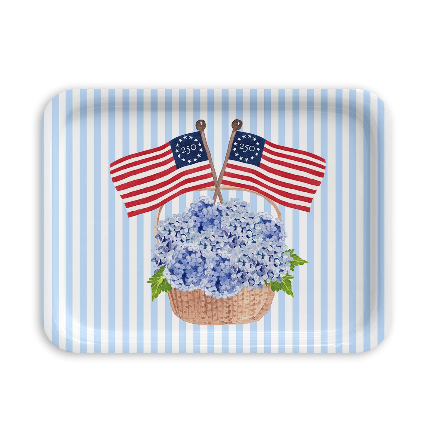 Freedom250® Patriotic Basket Birchwood Serving Tray