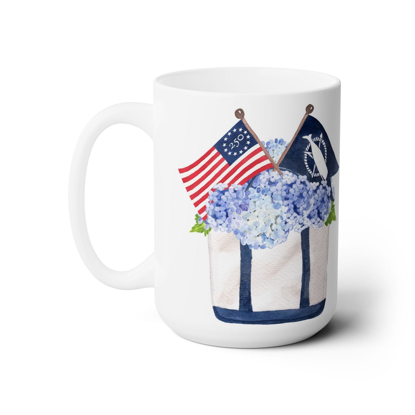 Patriotic Tote And Nantucket Pennant Flag Ceramic Mug