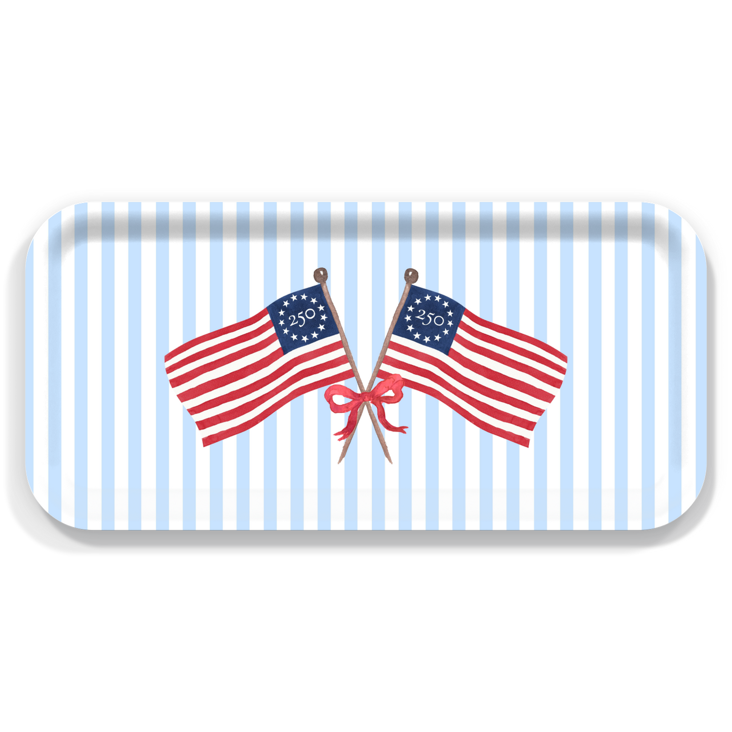 Freedom250® American Flag Birchwood Serving Tray