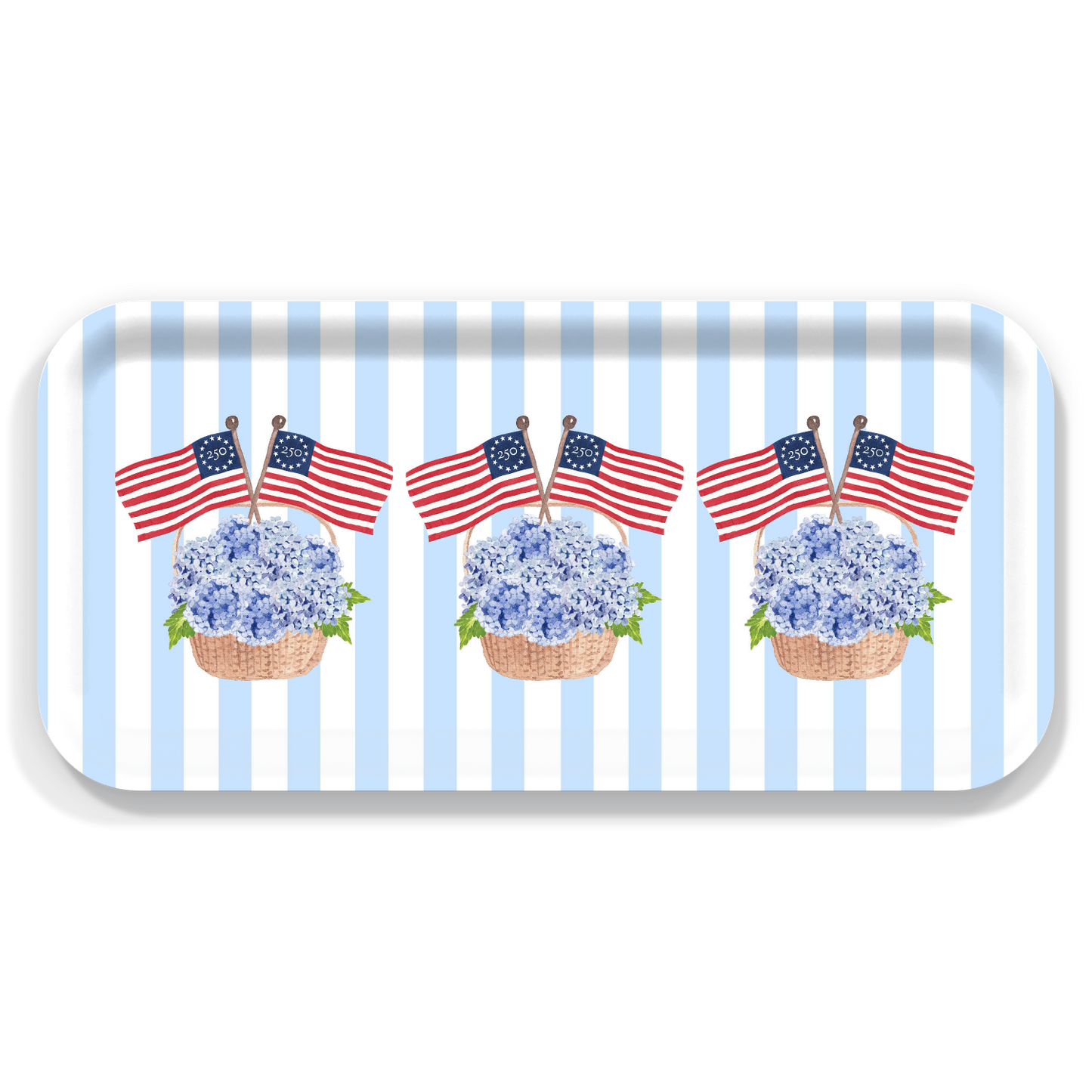 Freedom250® Patriotic Basket Birchwood Serving Tray
