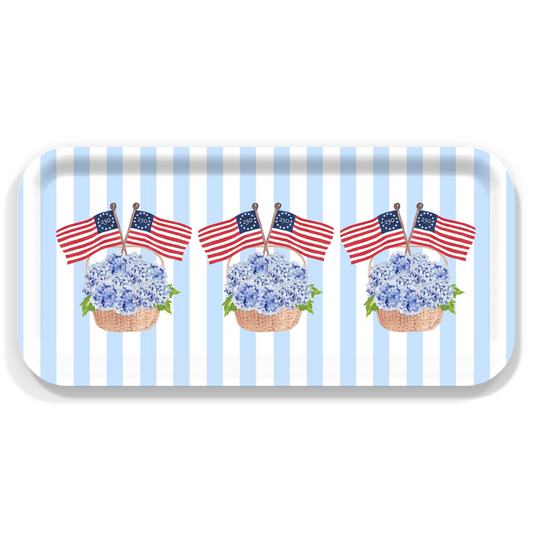 Freedom250® Patriotic Basket Birchwood Serving Tray