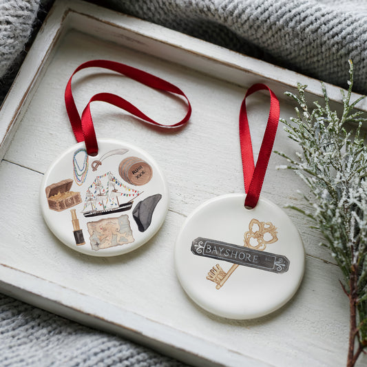 Gasparilla Two Sided Ornament With Gift Box