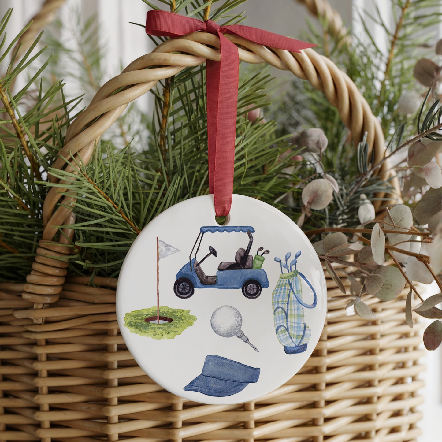 Hit The Links Golf Two Sided Ornament With Gift Box