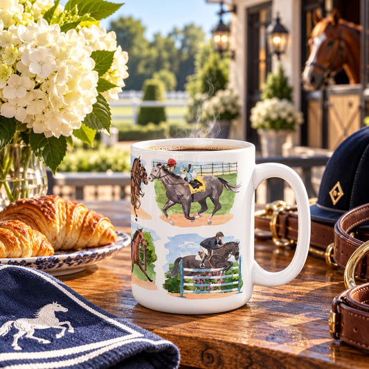 Horsing Around Equestrian Ceramic Mug