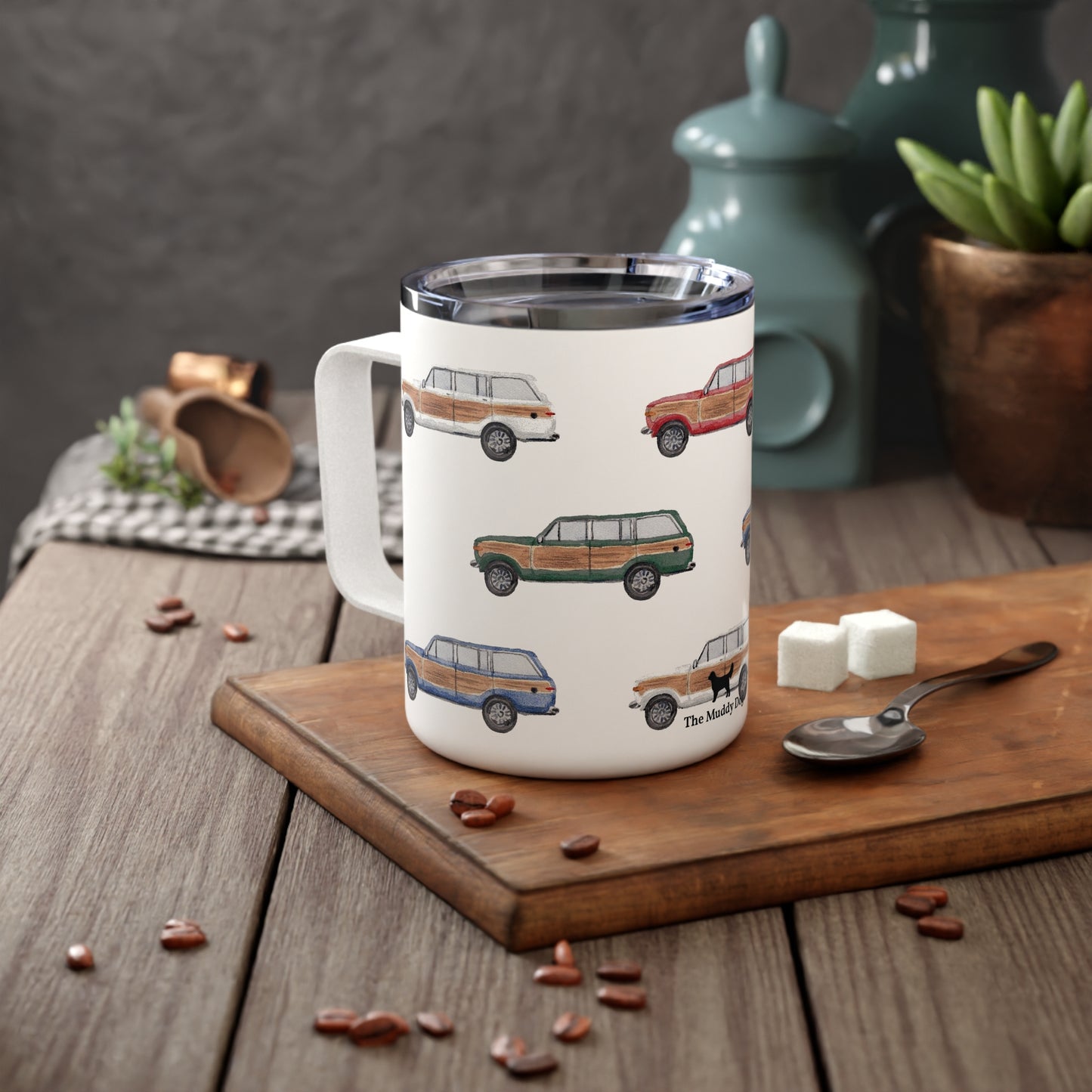 Woody Wagon Insulated Mug With Optional Personalization