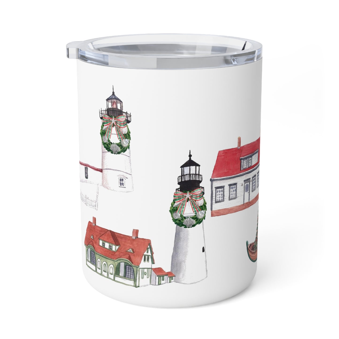 Maine Christmas Lighthouses Insulated Mug