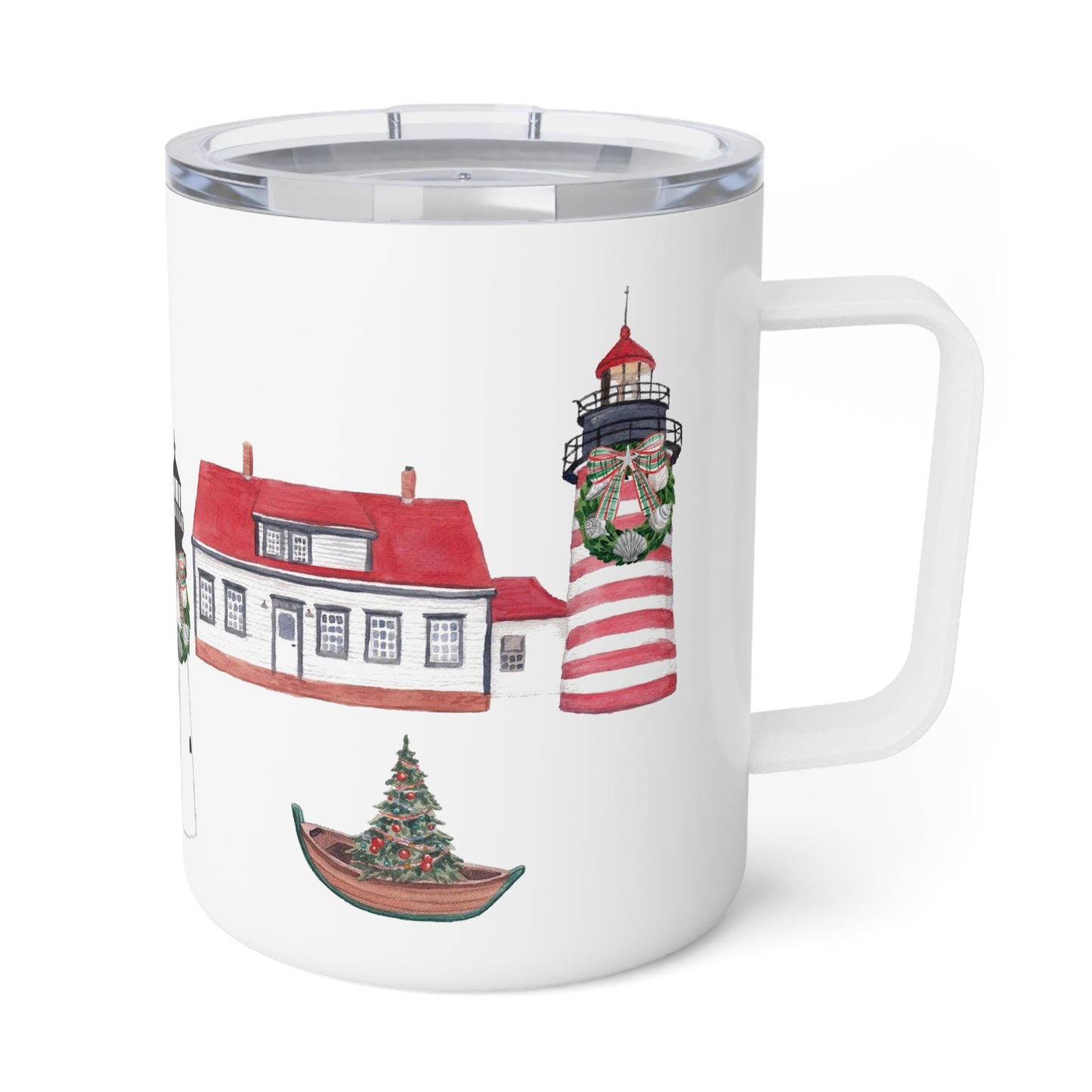 Maine Christmas Lighthouses Insulated Multi Mug