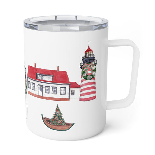 Maine Christmas Lighthouses Insulated Multi Mug