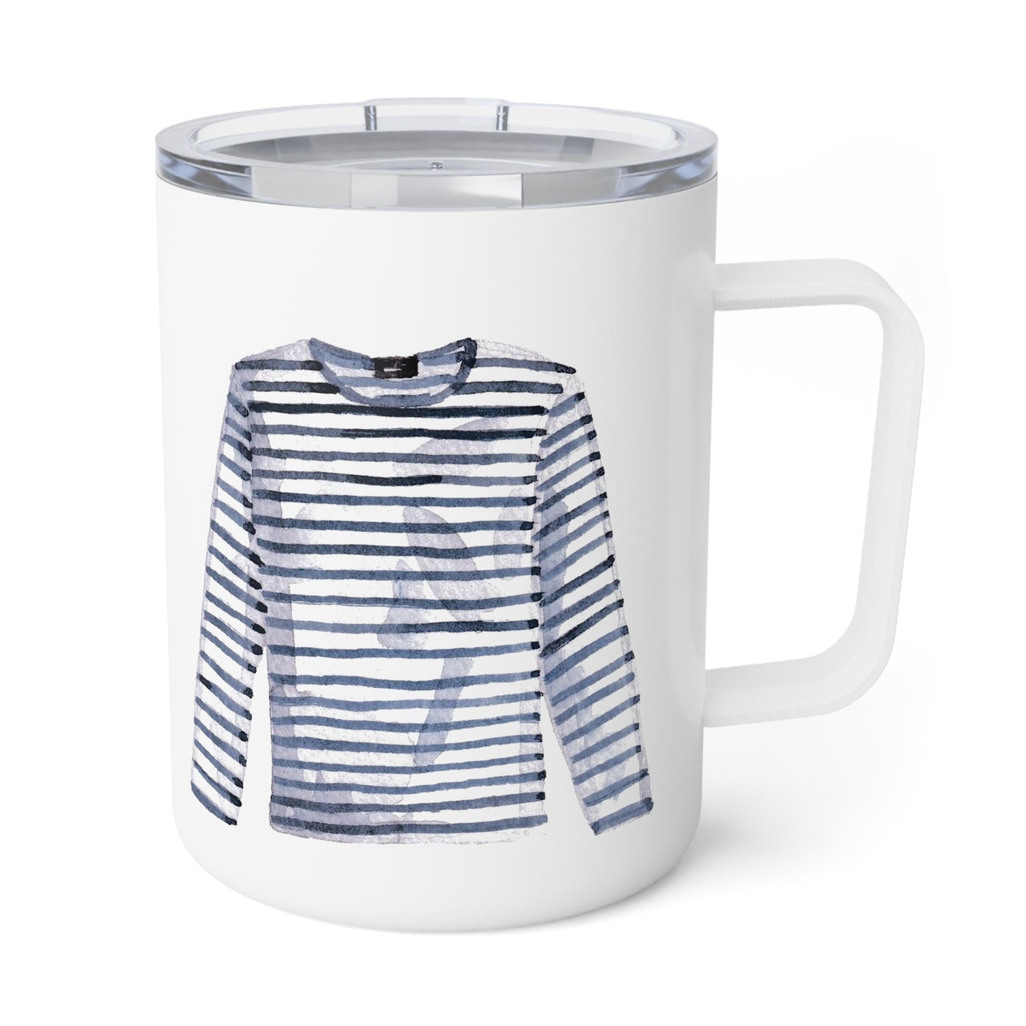 Breton Shirt Insulated Mug With Optional Personalization