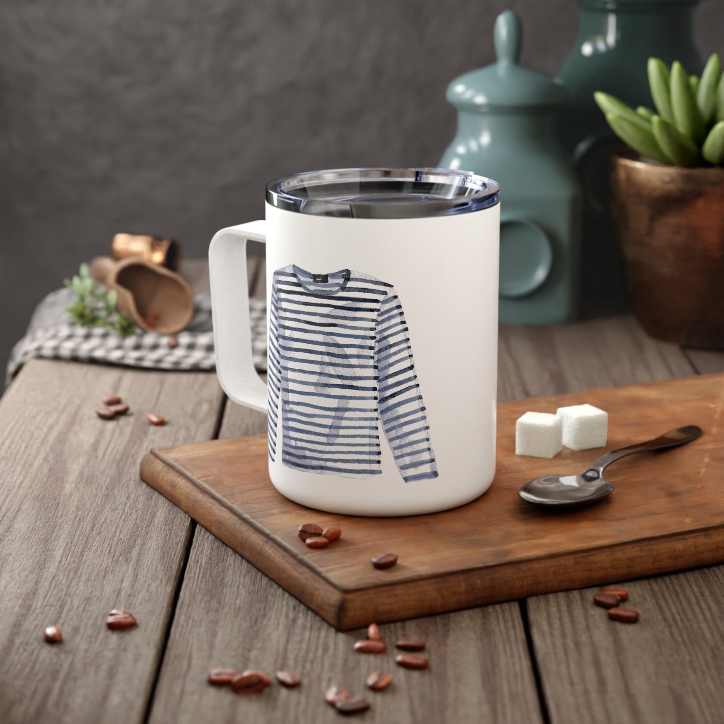 Breton Shirt Insulated Multi Mug With Optional Monogram